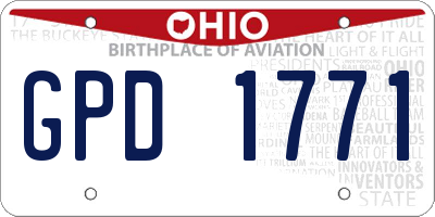OH license plate GPD1771