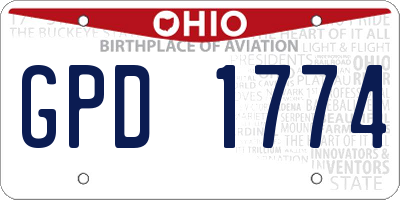 OH license plate GPD1774