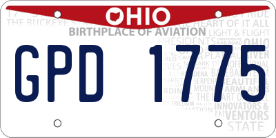 OH license plate GPD1775