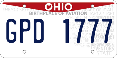 OH license plate GPD1777