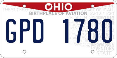 OH license plate GPD1780