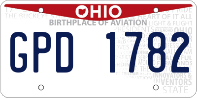 OH license plate GPD1782