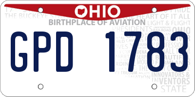 OH license plate GPD1783