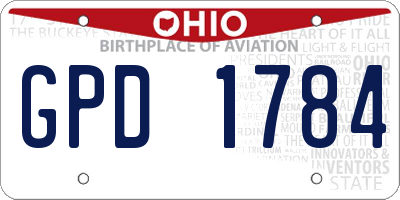 OH license plate GPD1784