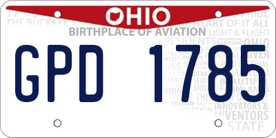 OH license plate GPD1785