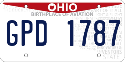 OH license plate GPD1787