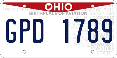 OH license plate GPD1789