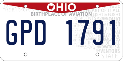 OH license plate GPD1791