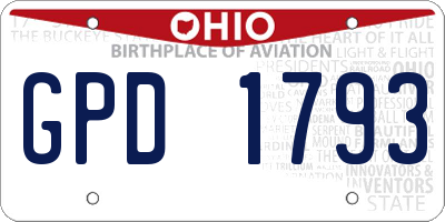 OH license plate GPD1793