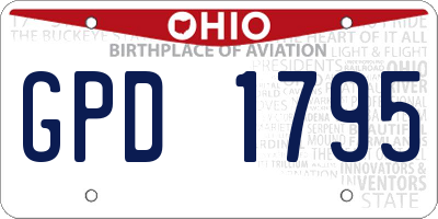 OH license plate GPD1795