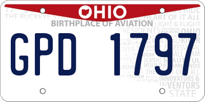 OH license plate GPD1797