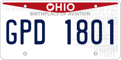 OH license plate GPD1801