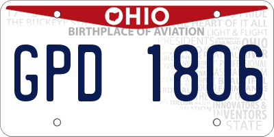 OH license plate GPD1806