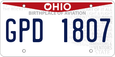 OH license plate GPD1807