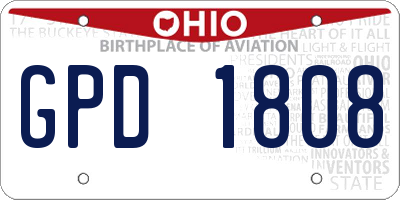 OH license plate GPD1808