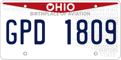 OH license plate GPD1809