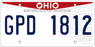 OH license plate GPD1812
