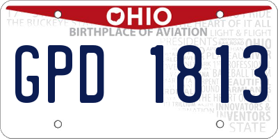 OH license plate GPD1813