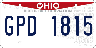 OH license plate GPD1815