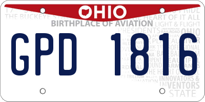 OH license plate GPD1816