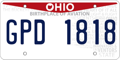 OH license plate GPD1818