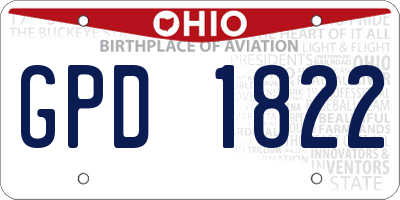 OH license plate GPD1822