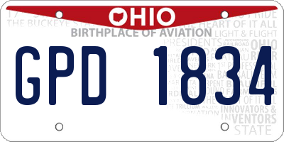 OH license plate GPD1834