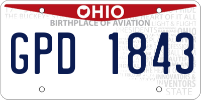 OH license plate GPD1843