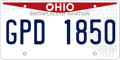 OH license plate GPD1850