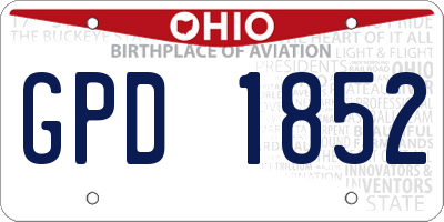 OH license plate GPD1852