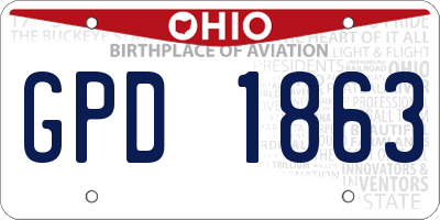 OH license plate GPD1863