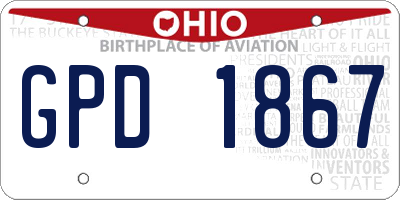 OH license plate GPD1867