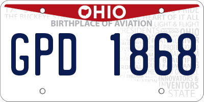 OH license plate GPD1868