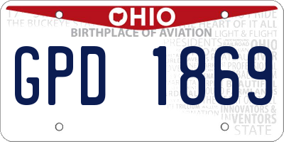OH license plate GPD1869