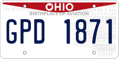 OH license plate GPD1871