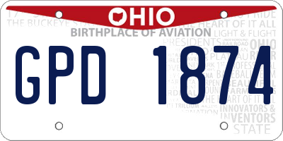 OH license plate GPD1874