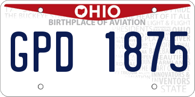 OH license plate GPD1875
