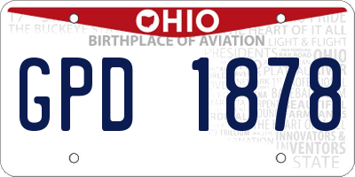 OH license plate GPD1878