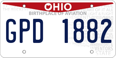 OH license plate GPD1882