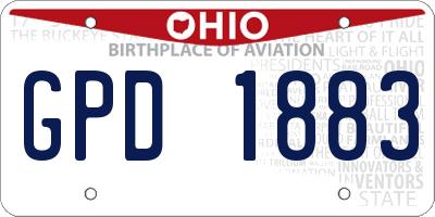 OH license plate GPD1883