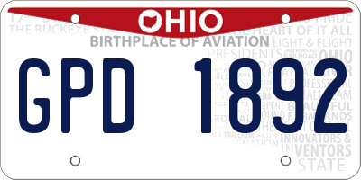 OH license plate GPD1892