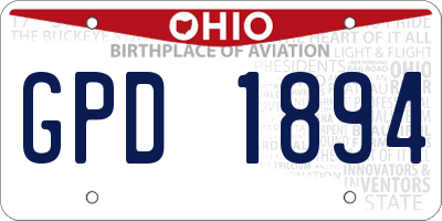 OH license plate GPD1894