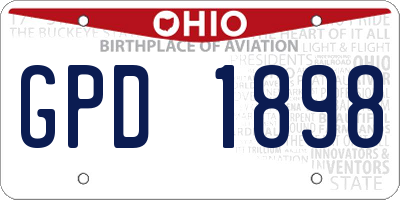 OH license plate GPD1898