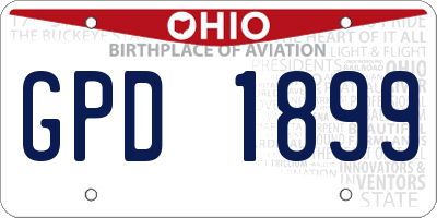 OH license plate GPD1899