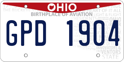 OH license plate GPD1904