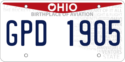 OH license plate GPD1905