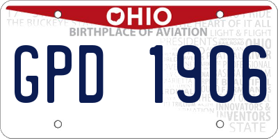 OH license plate GPD1906