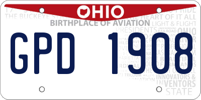 OH license plate GPD1908