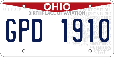 OH license plate GPD1910