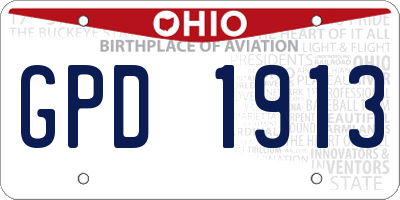OH license plate GPD1913